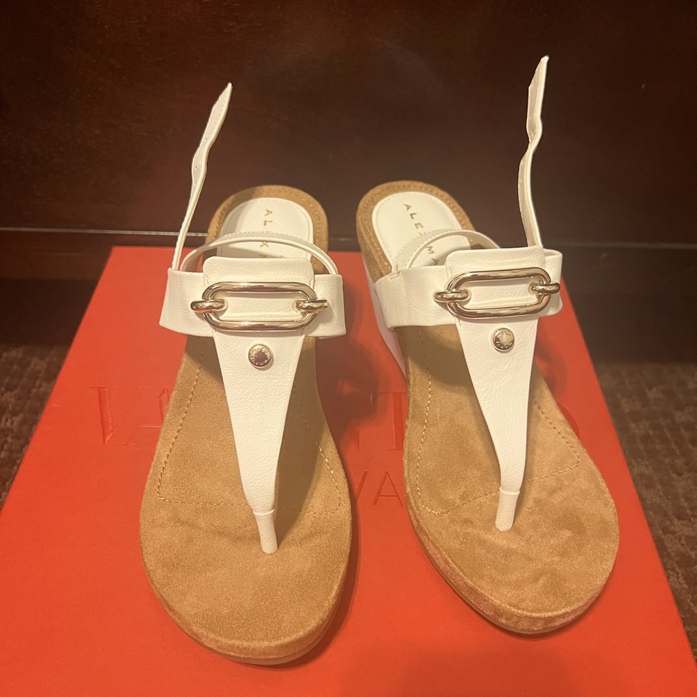 COPY - Alex Marie, the Burdette Thong Wedge Sandals.  NEVER WORN